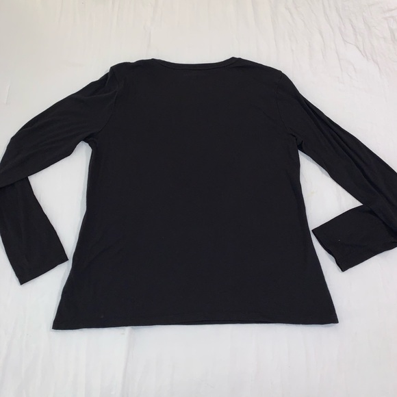 4/$25♦️ CALVIN KLEIN Long Sleeve Black Logo Tee - Picture 3 of 4